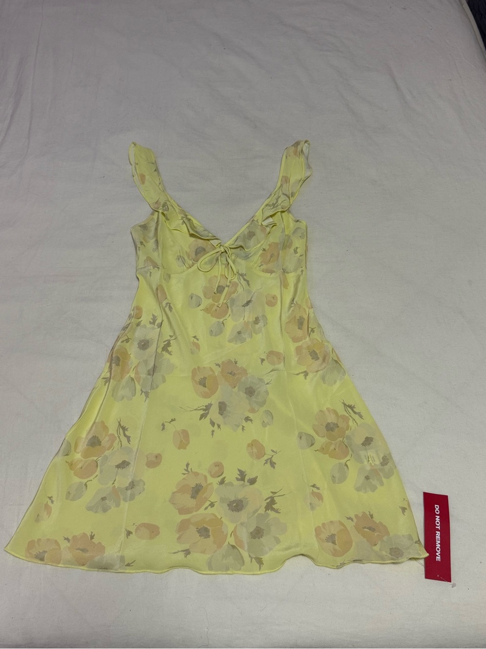 NWT Realisation Par the Hazel Zinnia Yellow Floral Ruffle Mini Dress - Picture 4 of 7